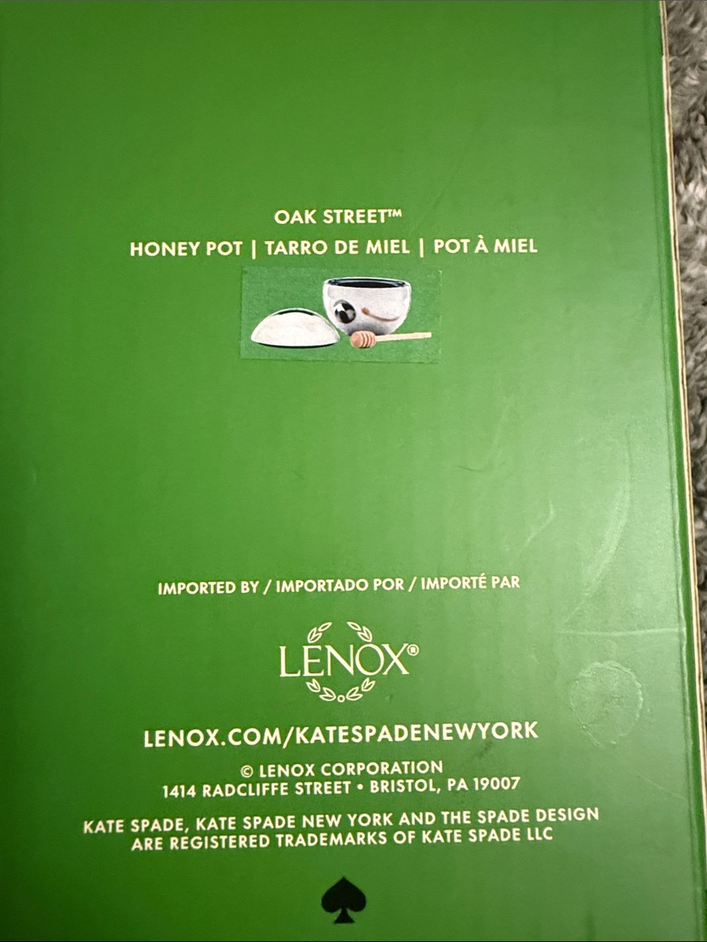 KATE SPADE & LENOX HONEY POT- Silver with bright blue interior. - Picture 14 of 14